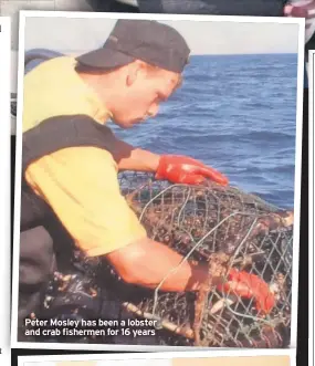  ??  ?? Peter Mosley has been a lobster and crab fishermen for 16 years