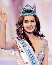  ??  ?? Miss India Manushi Chhilar wins the 67th Miss World contest final in Sanya