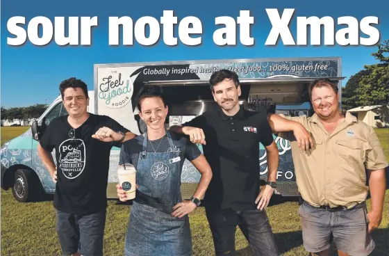  ?? Picture: EVAN MORGAN ?? Jono Pearson, Sally Vujica, CK Kern and Dan Wilschefsk­i are planning their own event to replace the cancelled carols night.