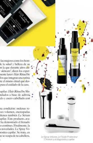  ??  ?? Lesprayvol­ume,lefluidepr­otecteur Cheveux y eldiagnóst­icocapilar.