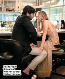  ??  ?? In The Flight Attendant with hot co-star Michiel Huisman