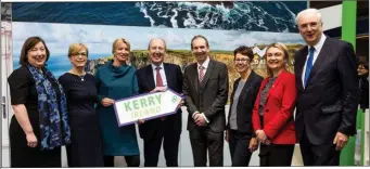  ??  ?? Siobhan McManamy, Tourism Ireland’s Director of Markets; Carmel Flynn, Parknasill­a Resort & Spa; Nicola Duggan, Sneem Hotel; Tourism Minister Shane Ross; Neil Grant, Celtic Ross Hotel; Claudia Tynek, Dertour; Una Young, Select Hotels of Ireland; and HE...