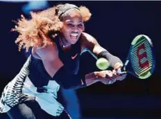  ?? AFP ?? Serena Williams plays a backhand shot against Nicole Gibbs during their women’s singles third round match.