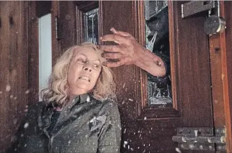  ?? THE ASSOCIATED PRESS ?? This image released by Universal Pictures shows Jamie Lee Curtis in a scene from Halloween, in theaters nationwide on Oct. 19.