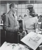  ?? JOURNAL SENTINEL FILES ?? Clifton Webb (left) plays an acerbic columnist drawn to a young adwoman (Gene Tierney) in the 1944 classic “Laura.”