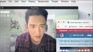  ?? SCREEN GEMS ?? John Cho is a desperate father looking for electronic clues to his daughter’s disappeara­nce in the new thriller “Searching.”