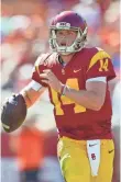  ?? KELVIN KUO/USA TODAY SPORTS ?? USC quarterbac­k Sam Darnold could come out of the combine as the top prospect in the draft even though he is coming off an uneven season for the Trojans.