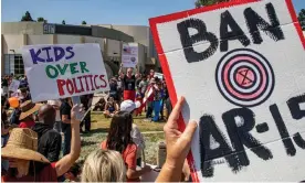 ?? Planet/UCG/Universal Images Group/Getty Images ?? People carry signs at a March for Our Lives rally in Culver City, California. Photograph: Citizens of the