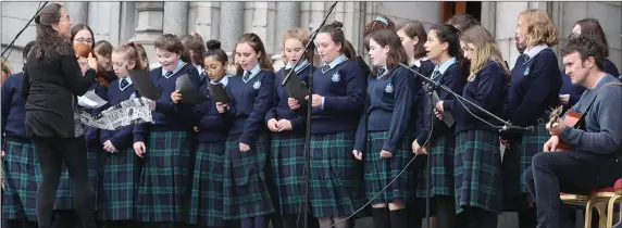  ??  ?? World Suicide prevention day was marked on the steps of St. Peter’s church with music from the Greenhills choir.