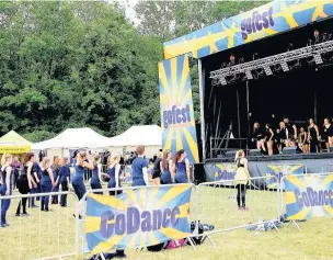  ?? Gareth Davies ?? The GoFest Main Stage with a performanc­e from Italia Conti Academy of Theatre Arts at a GoFest event in Guildford