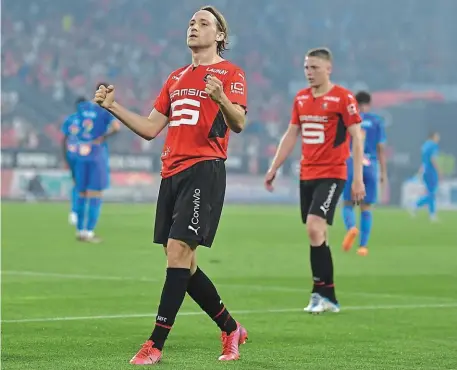  ?? | PHOTO : VINCENT MICHEL, OUEST-FRANCE ?? En fin de saison dernière, Lovro Majer avait marqué l’un des deux buts de la victoire rennaise face à l’OM (2-0) au Roazhon Park.