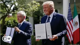  ??  ?? El presidente de México, Andrés Manuel López Obrador, y el presidente de Estados Unidos, Donald Trump. (Julio de 2020).