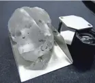  ??  ?? This 910-carat sparkler is about as big as two golf balls and may be worth up to $75 million. GEM DIAMONDS VIA EPA-EFE