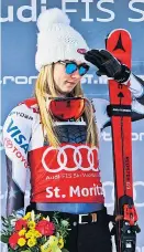  ?? Foto: AP Photo / Giovanni Auletta ?? Mikaela Shiffrin gehen langsam die Jubelposen aus. St. Moritz