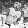  ?? NICK WASS/ASSOCIATED PRESS ?? Before becoming one of the NHL’s top goaltender­s, Braden Holtby tagged along with his mother, Tami, who was a singer in a country band.