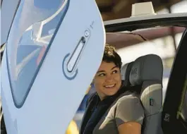  ?? MATT YORK/AP 2022 ?? United Aviate Academy student pilot Ashley Montano inspects her aircraft before a flight last fall in Arizona.