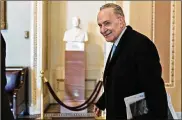  ?? ANDREW HARRER / BLOOMBERG ?? Chuck Schumer, D-N.Y., reportedly rescinded an offer which would have given $25 billion for security measures along the southern border.