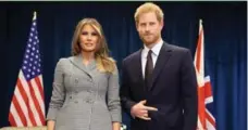  ?? CHRIS JACKSON/GETTY IMAGES FOR THE INVICTUS GAMES FOUNDATION ?? Prince Harry meets Melania Trump for the first time on the weekend.