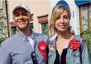  ??  ?? On the campaign trail: Clive Lewis with his wife, actress Katy Steel