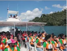  ?? TATIANA FERNANDEZ/ THE ASSOCIATED PRESS/FILES ?? Passengers, many of them hearing impaired, head out on a whale watching tour equipped with high-tech backpacks that turn whale songs into vibrations.