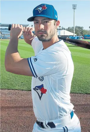  ?? CLIFF WELCH GETTY IMAGES ?? Randal Grichuk says familiarit­y with AL pitching will help when his second season as a Blue Jay begins. “I was pretty much coming in blind,” he says of his first season with the Jays.