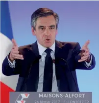  ?? Reuter ?? Francois Fillon attends a campaign rally in Maisons-Alfort, near Paris. —