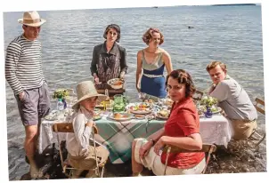  ??  ?? Food and a paddle: The Durrells, as they appear in the hit TV show