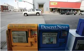  ?? ?? Newspaper dispensers in the town of Salina, Utah. About 70 million Americans live in a county with either no local news organizati­on or only one. Photograph: Dan Chung/The Guardian