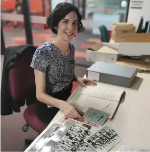  ?? ?? Abigail Wharne, Heritage and Research Lead with some community archives. Image supplied.