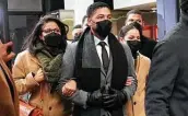  ?? Nam Y. Huh / Associated Press ?? Actor Jussie Smollett, center, plans to appeal his conviction over a faked attack. Meanwhile, two lawsuits tied to the case likely will take center stage.