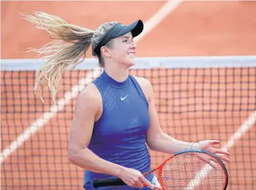  ?? AP ?? Elina Svitolina reacts after defeating Petra Martic in the fourth round yesterday.