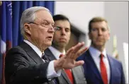  ?? TONY DEJAK / AP ?? U.S. Attorney General Jeff Sessions has said that his office will not be “improperly influenced by political considerat­ions.”