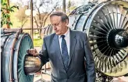  ??  ?? Vyacheslav Boguslayev, Motor Sich’s president and general designer, stands amid a display at the Boguslayev Technical Museum in Zaporizhia.(oksana Parafeniuk/washington Post)