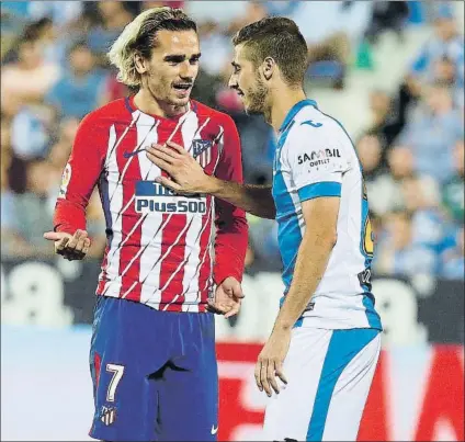  ?? FOTO: SIRVENT ?? Antoine Griezmann vuelve a verse las caras con el Leganés, y en Butarque no ha marcado