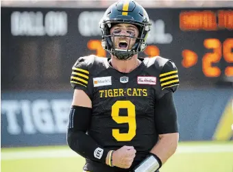  ?? PETER POWER THE CANADIAN PRESS FILE PHOTO ?? Dane Evans spent four seasons in Hamilton. He dressed for 63 games, totalling 8,807 passing yards for 45 touchdowns with 34 intercepti­ons and quarterbac­ked the Ticats in the Grey Cup game in 2019 and 2021.