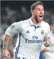  ?? FOTOS: AP ?? Sergio Ramos festeja el gol que le dio el final 1-1 al Real Madrid sobre el Barcelona.