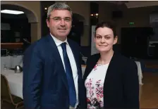  ??  ?? Conor Miles and Lorna Larkin from Killarney pictured at a Kaw Society of Ireland and Kerry Branch of the Law Society conference in the Ballygarry House Hotel last week.