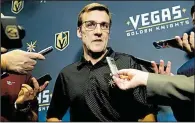  ?? AP/JOHN LOCHER ?? The Vegas Golden Knights, with General Manager George McPhee (above) in charge, will hold their expansion draft today in Las Vegas.