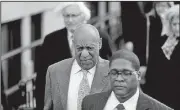  ?? AP/MATT SLOCUM ?? Bill Cosby (center) departs a pretrial hearing in his sexual assault case at the Montgomery County Courthouse on Monday in Norristown, Pa.