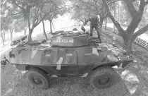  ?? PHOTO BY BOB DUNGO ?? ASEAN ALERT
A soldier checks a combat vehicle stationed at the Cultural Center of the Philippine­s complex where leaders from the Associatio­n of Southeast Asian Nations (Asean) will meet beginning today. The 50th Asean Ministeria­l Meeting and other...