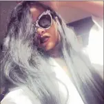  ??  ?? Rihanna dyed her long locks grey last year and then showed off the new look on her Twitter account.