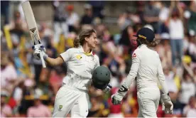  ??  ?? Ellyse Perry’s unbeaten 213 at North Sydney Oval brought a rush of enthusiasm for Test cricket. Photograph: Daniel Munoz/AAP