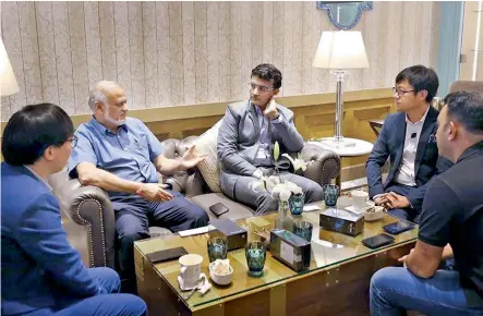  ??  ?? A file photo of IPL chairman Brijesh Patel (second from left) and Sourav Ganguly discussing with the league sponsors.