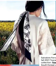  ??  ?? Salvatore Ferragamo’s prefall 2021 Tuscan Wildflower­s collection. Opposite page: South Korean artist Boree Hur created three artworks inspired by her travels to Miami, Florida