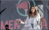  ?? Damian Dovarganes Associated Press ?? CAITLYN JENNER, seen speaking at the 2020 L.A. Women’s March, may run for governor.