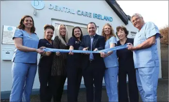  ??  ?? Dr Gina Kilfeather (left) with Rachel Sillery, Rachel Coughlan, Natasha Byrne, Colm Davitt (CEO, Dental Care Ireland), Maria O’Rourke, Ruth Manning and Dr Gerard Kilfeather.