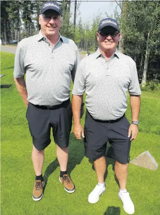  ?? PHOTOS: BILL BROOKS ?? The Two Randys, as these guys are affectiona­tely known, Randy Remington, left, and Randy Magnussen, have reason to smile. The 11th Annual Remington Charity Golf Classic in support of Calgary’s Prostate Cancer Centre raised a staggering $600,000.