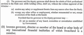  ?? ?? WHAT THE CENTRAL BANK ORDER OF SWAZILAND, 1974, SAYS: