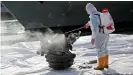  ??  ?? Search teams are grappling with a large amount of debris on the sea bed