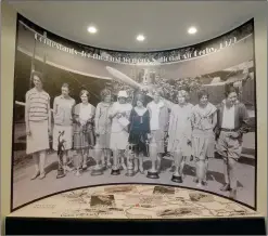  ??  ?? LEFT: A SPECIAL MURAL INSIDE Yuma Internatio­nal Airport commemorat­es the 90th anniversar­y of the 1929 Women’s National Air Derby. Shown in the photograph are 10 of the 20 women who competed in the derby, including (from left to right) Louise M. Thaden, Bobbi Trout, Patty Willis, Marvel Crosson, Blanche W. Noyes, Vera Dawn Walker, Amelia Earhart, Marjorie Crawford, Ruth Elder and Florence “Pancho” Lowe Barnes.